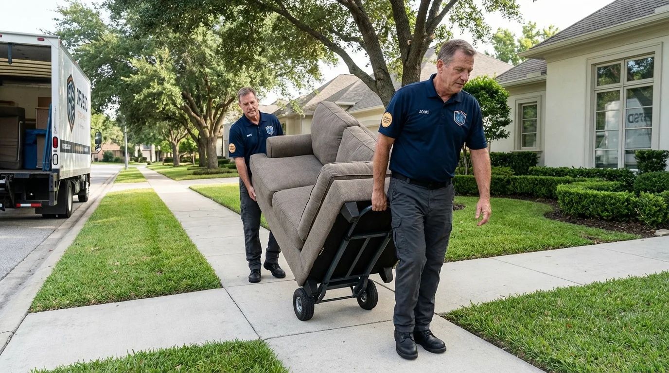 Local residential moving crew loading furniture in Gadsden, AL