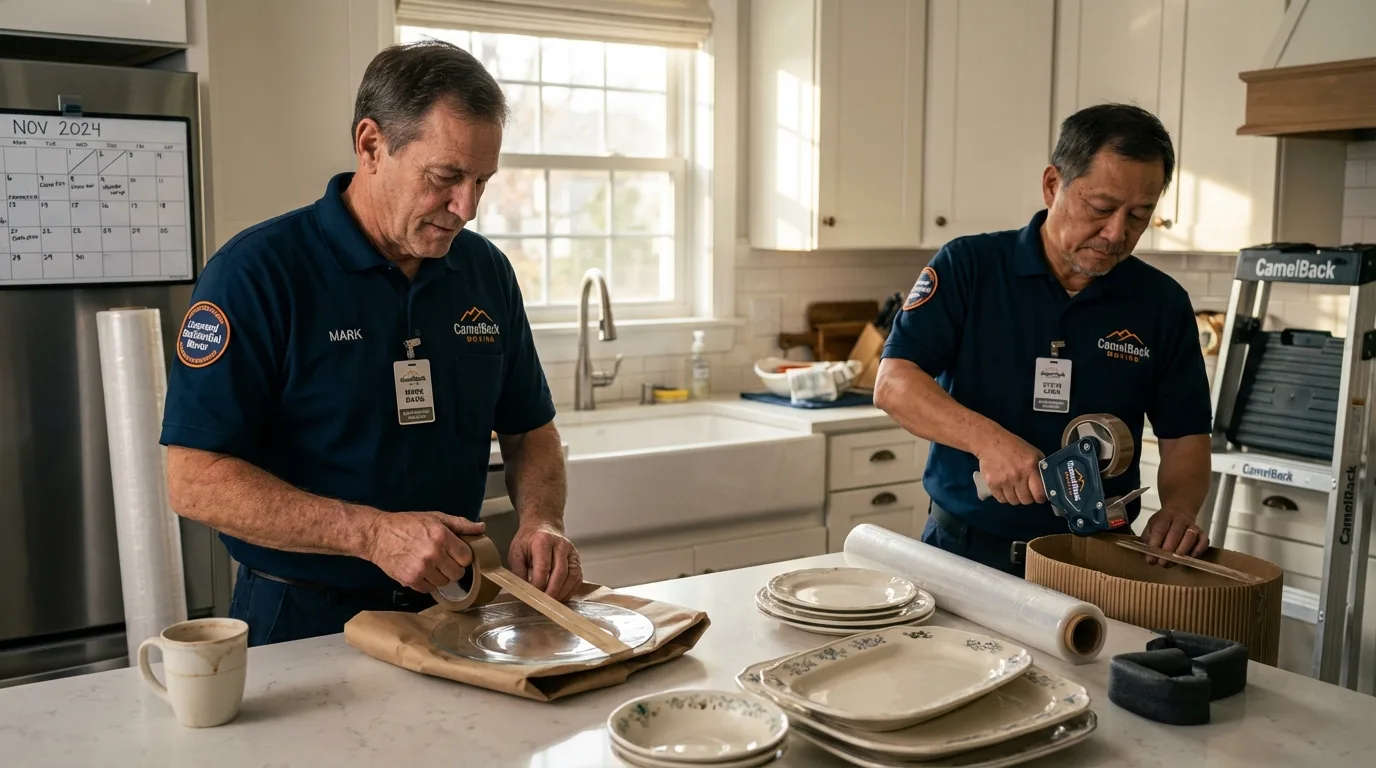 Professional crew packing kitchen dishware in Gadsden, AL